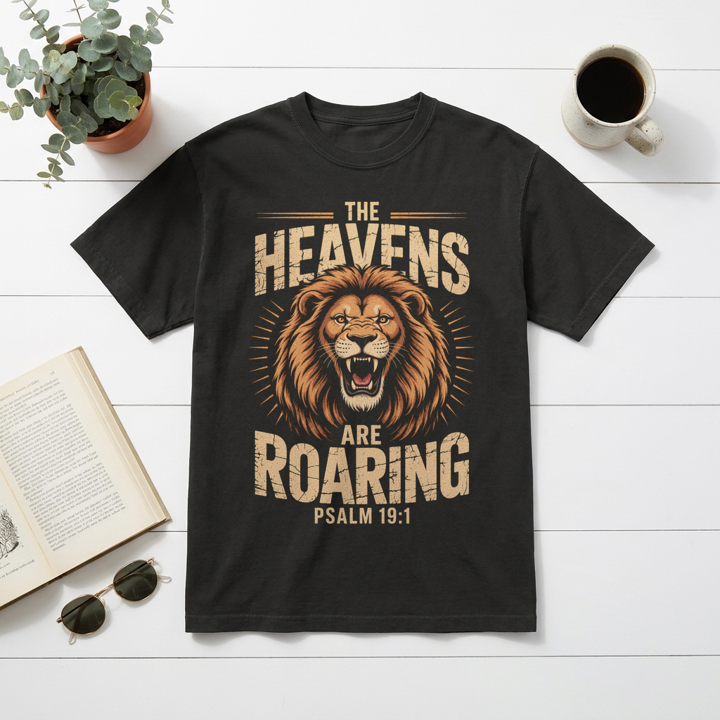 The Heavens Are Roaring Lion Graphic Tee Psalm 19:1