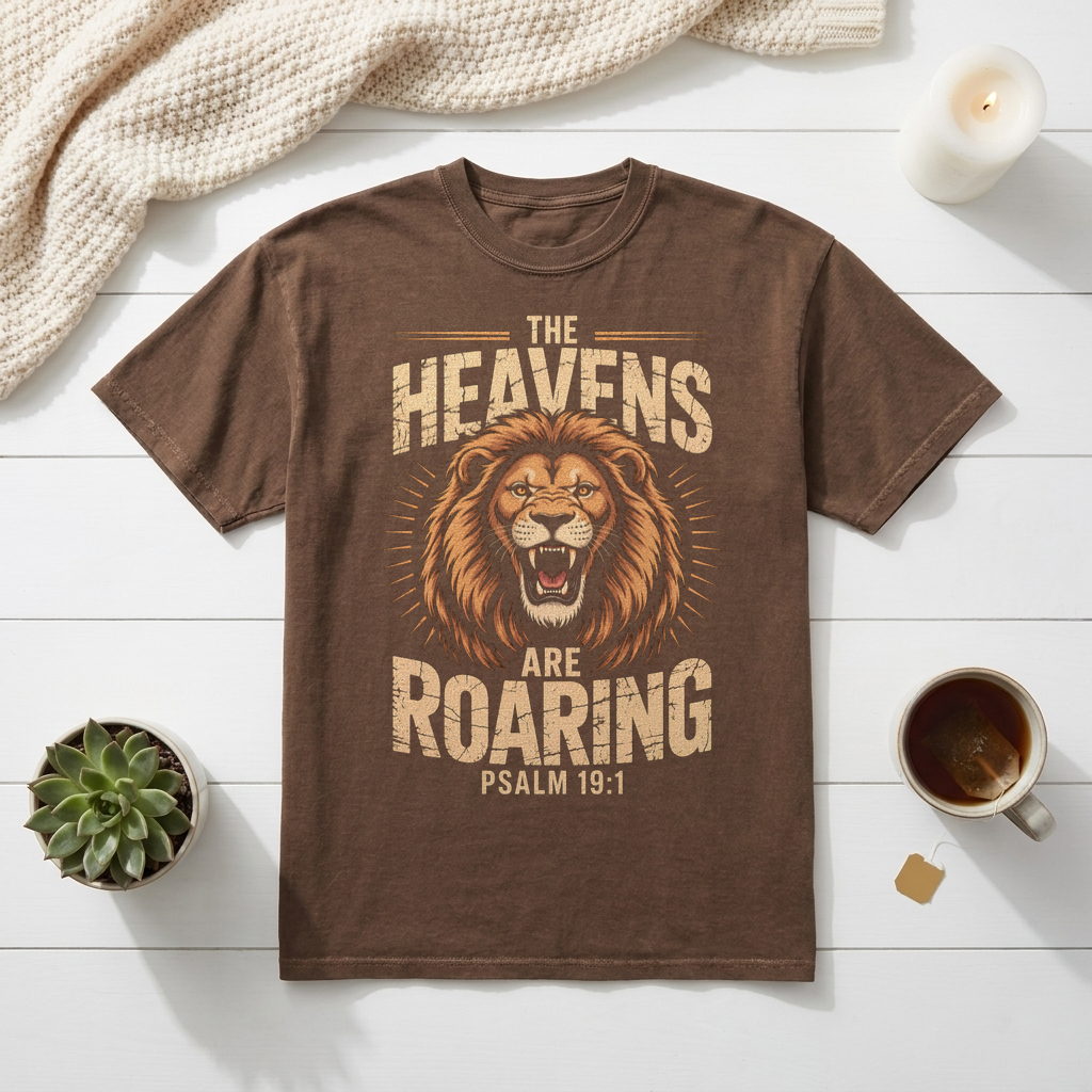 The Heavens Are Roaring Lion Graphic Tee Psalm 19:1