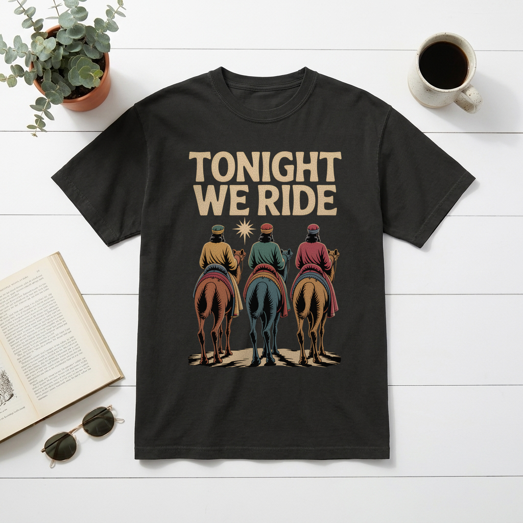 Tonight We Ride Three Wise Men Christmas Graphic Tee