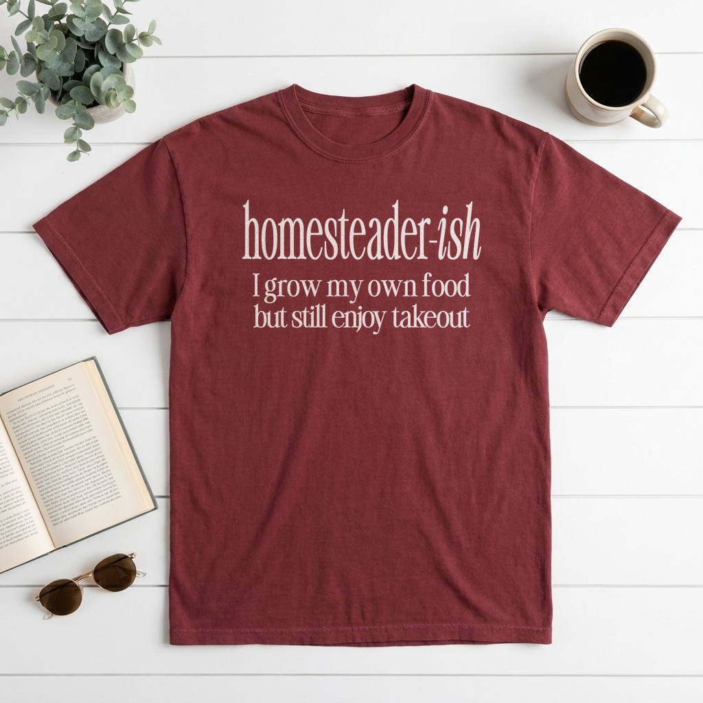 Homesteader-ish I Grow My Own Food But Still Enjoy Takeout Graphic Tee