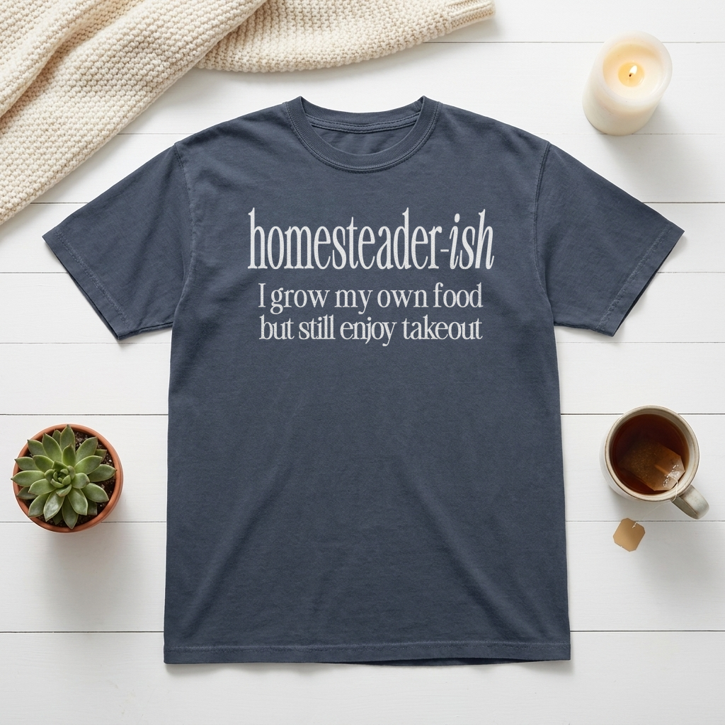 Homesteader-ish I Grow My Own Food But Still Enjoy Takeout Graphic Tee